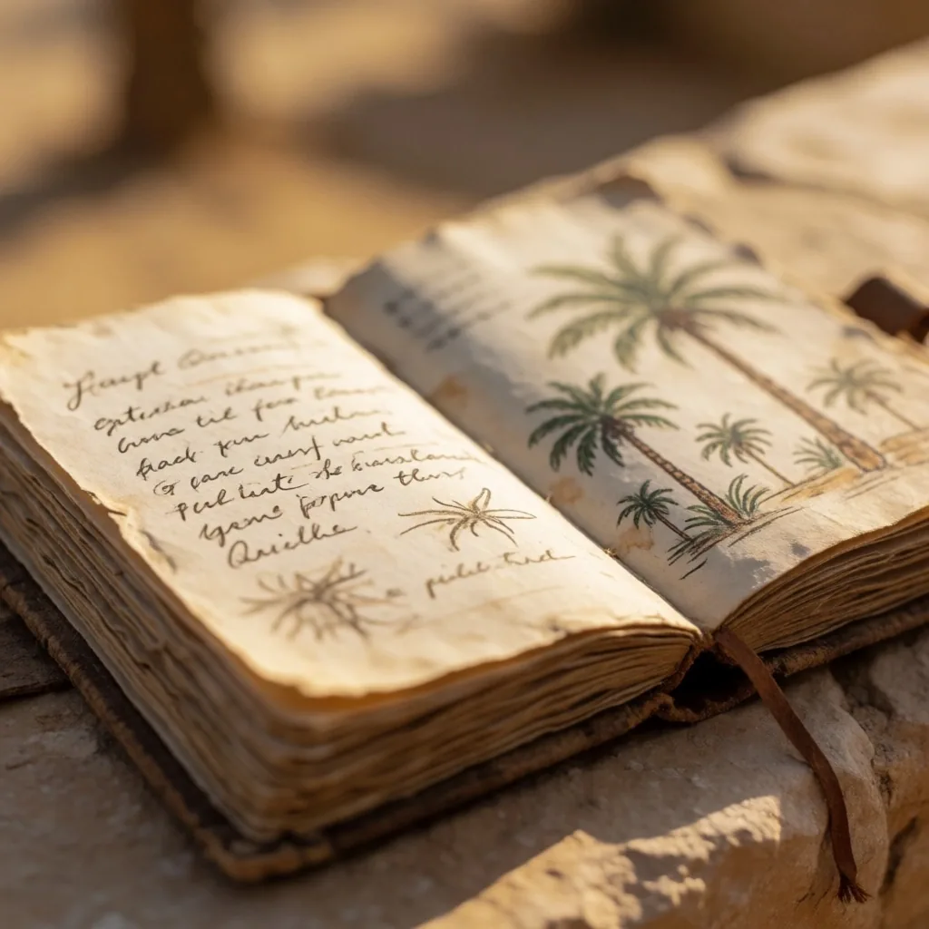 A traveller's open notebook with planning notes