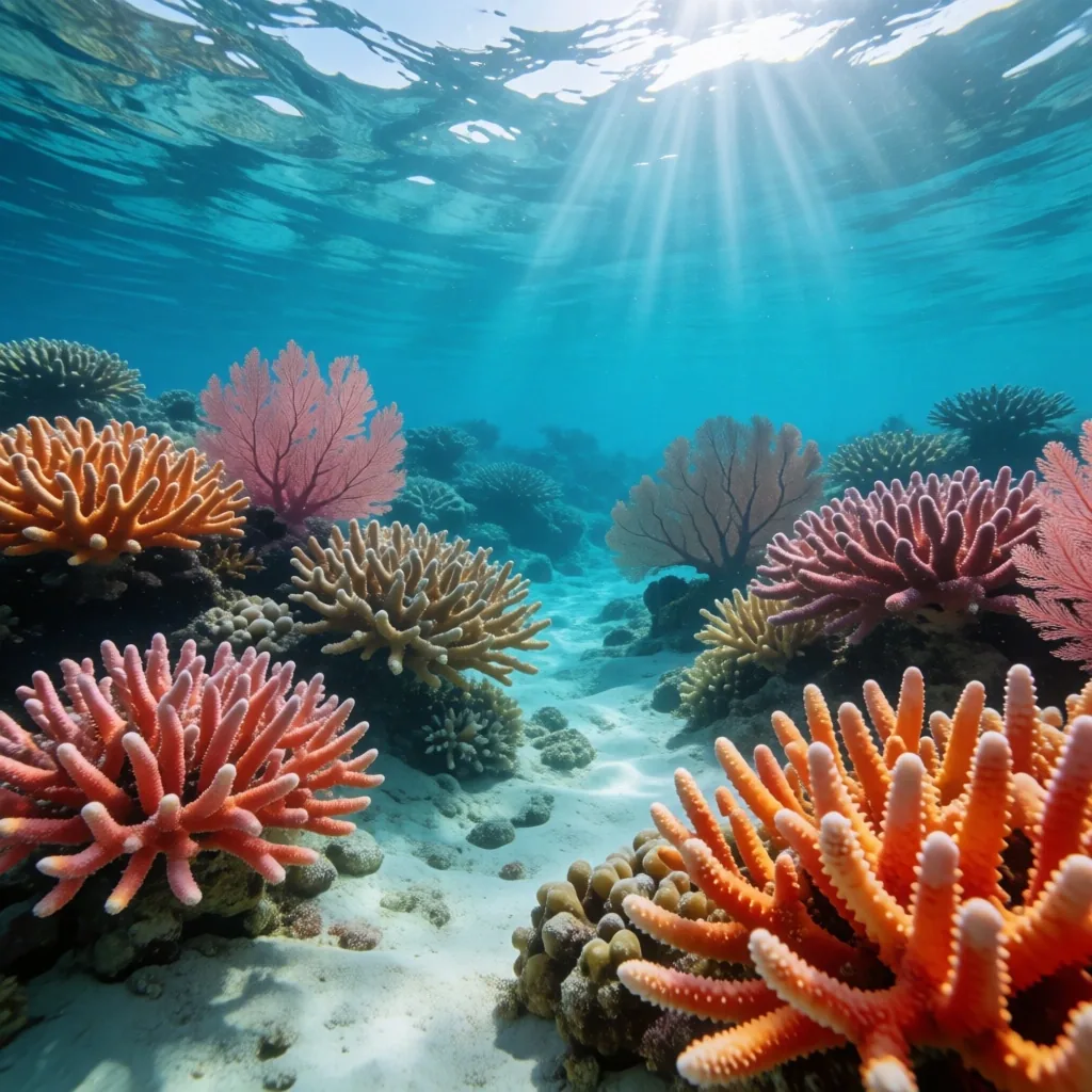 Healthy coral reef underwater